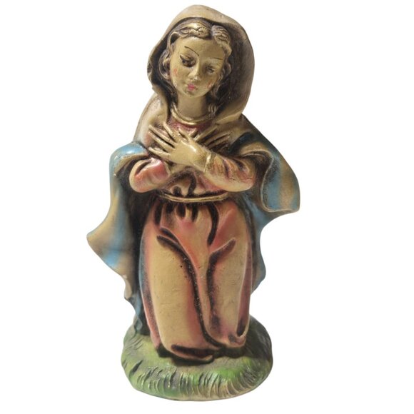 Vintage Mary Nativity Figure 4 Inch Italy Christmas Holiday Figurine Decor - Picture 1 of 16
